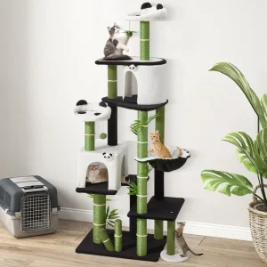 71.3in Indoor Cat Tower with Panda Design