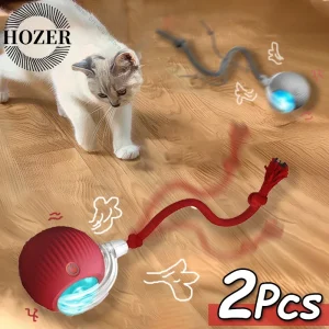 2Pcs Cat Interactive Rolling Ball ,Faux Tail