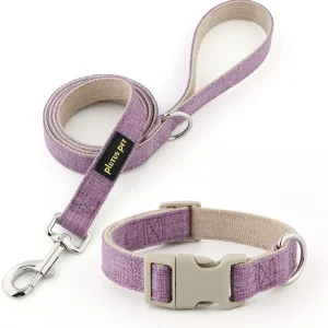 Cotton Hemp Dog Collar and Leash Set, for Small to Large Dog